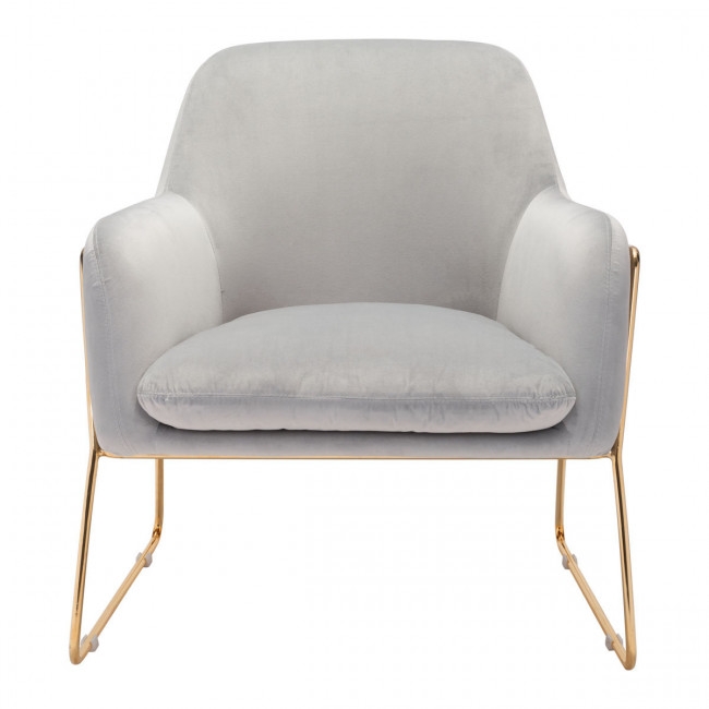 Nadir Arm Chair Gray Velvet - Image 2