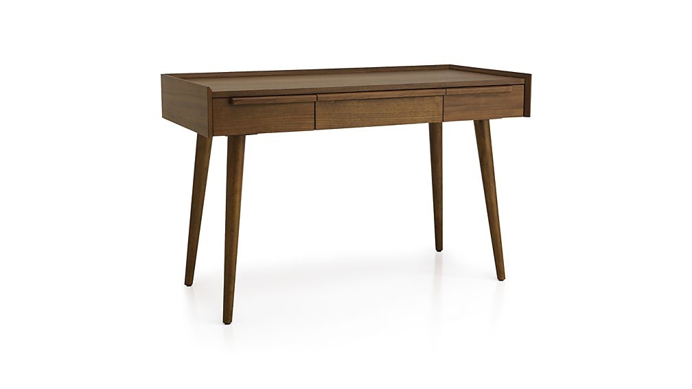 Tate Walnut Desk with Power Outlet - Image 0