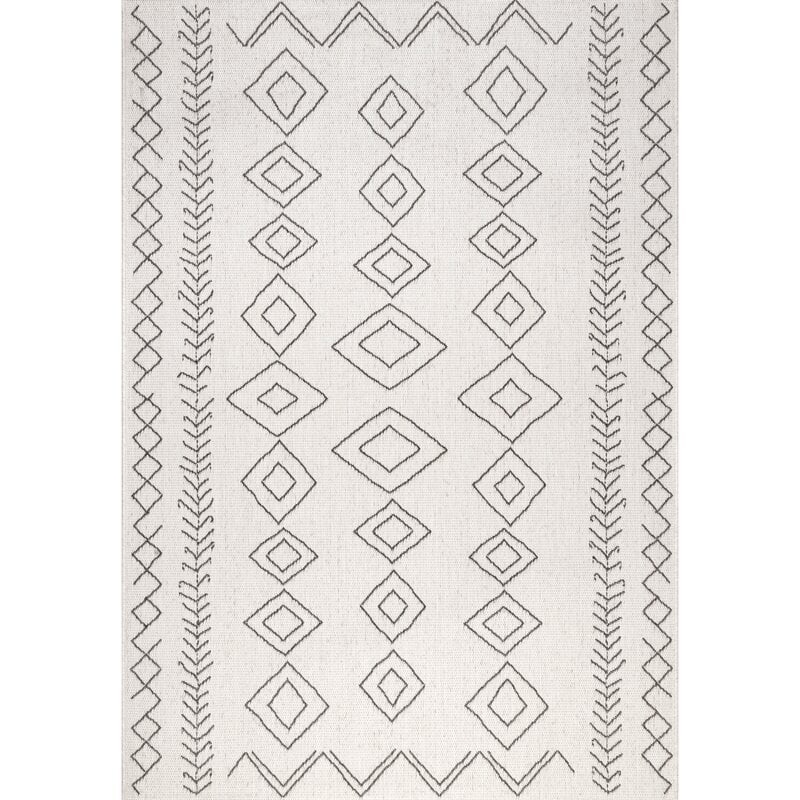 Honora Ivory/Black Indoor/Outdoor Area Rug - Image 0