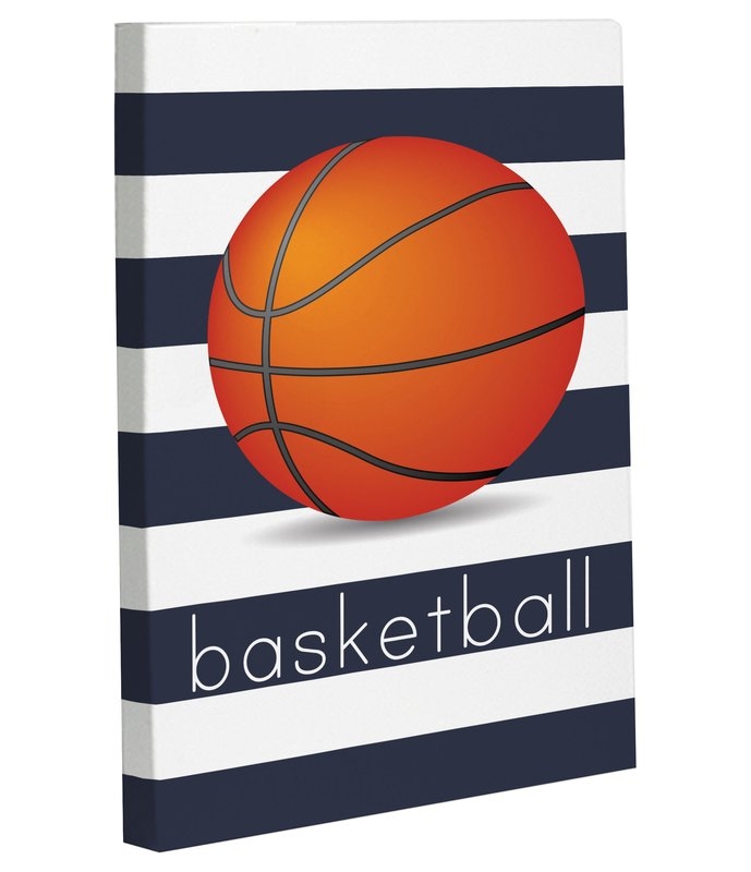 Basketball Graphic Art on Wrapped Canvas, 20"x16" - Image 0