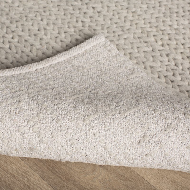 Langley Street Arviso Handwoven Flatweave Wool White Area Rug in Off White - 8x10 - Image 9