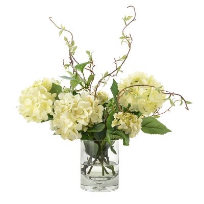 Faux Hydrangea CenterpFaux Hydrangea Centerpiece in Vaseiece in Vase - Image 0