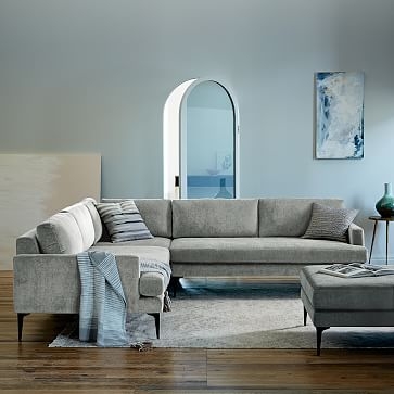 Andes Sectional Set 07: Left Arm 2.5 Seater Sofa, Corner, Right Arm 2 Seater Sofa, Eco Weave, Oyster, Dark Pewter - Image 1