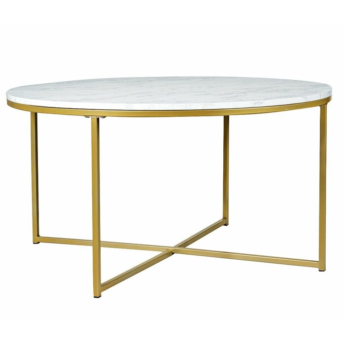 Deana Modern Faux Marble Top Coffee Table - Image 1
