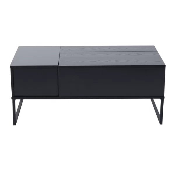 Modern Lift Top Coffee Table with Storage, Black - Image 0