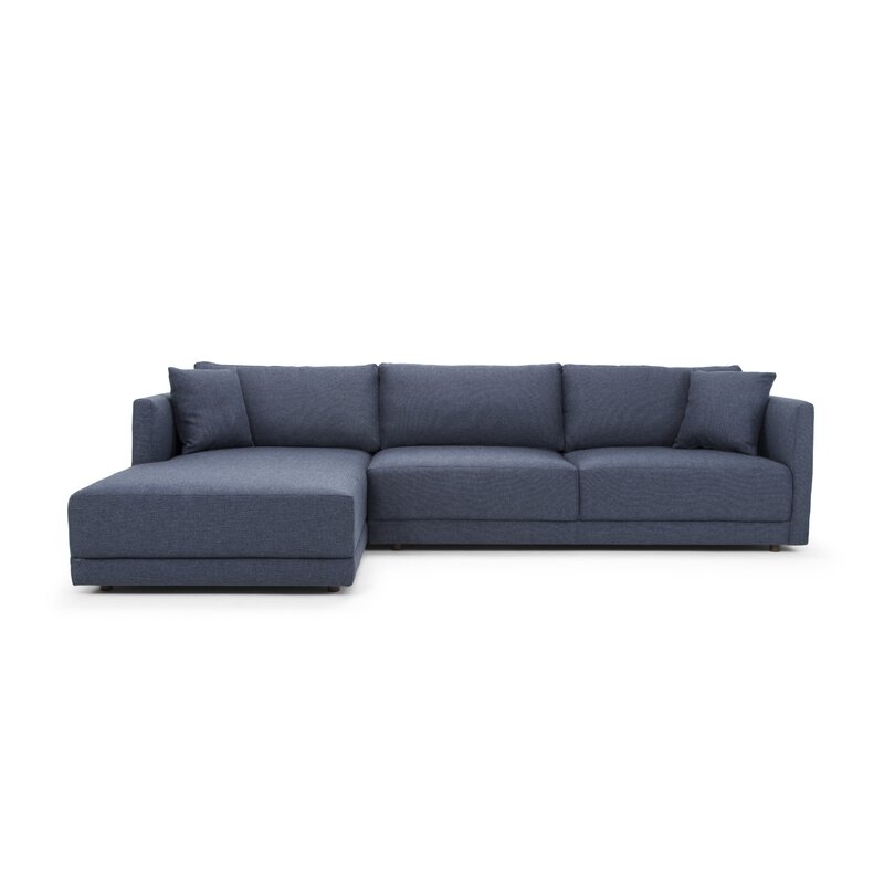 116.14" Wide Sofa & Chaise / Talent Dark Blue Polyester Blend - Image 0