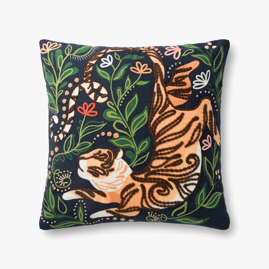 Jungle Tiger Throw Pillow Cover, 22" x 22" - Image 0