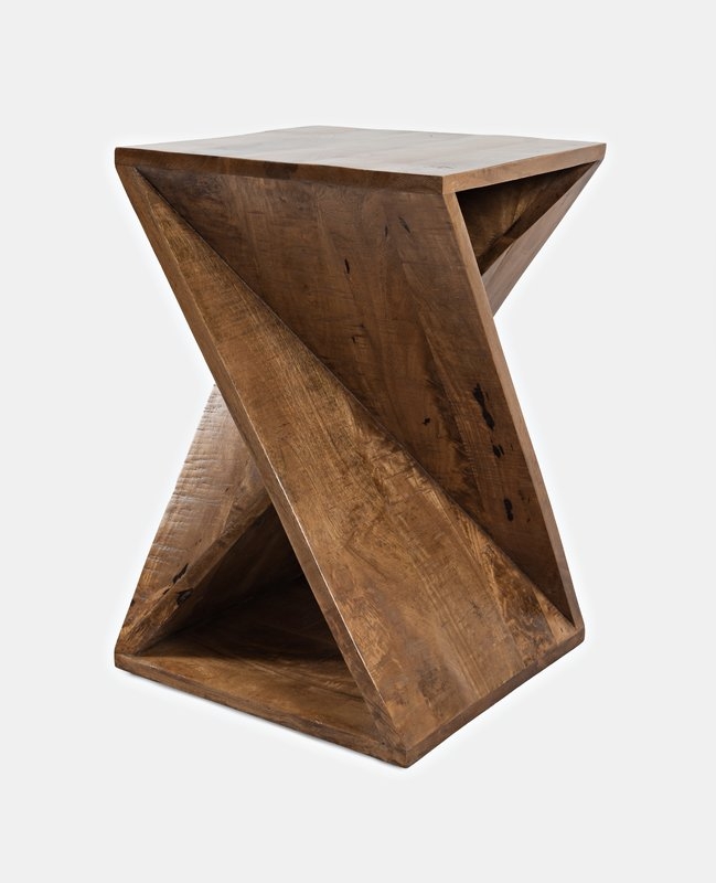 Leilla Solid Wood Abstract End Table - Image 1