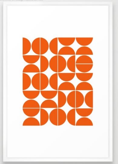 Mid Century Modern Geometric 04 Orange Framed Art Print - Image 0