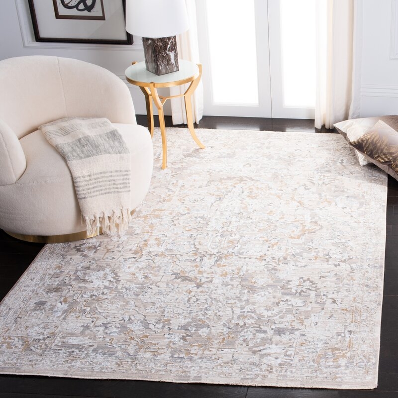 Blasdell Oriental Area Rug in Ivory/Gray/Brown - Image 0