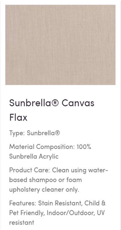 Peyton Sofa - Sunbrella Canvas Flax Fabric - Image 1