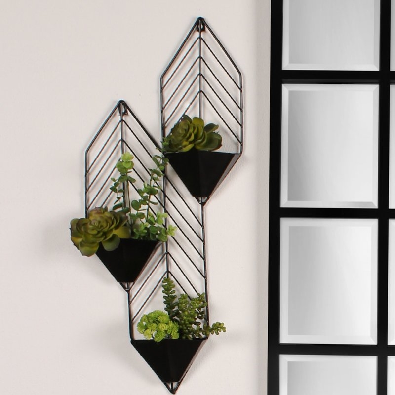 Tain Metal Wall Planter-Navy Blue - Image 1