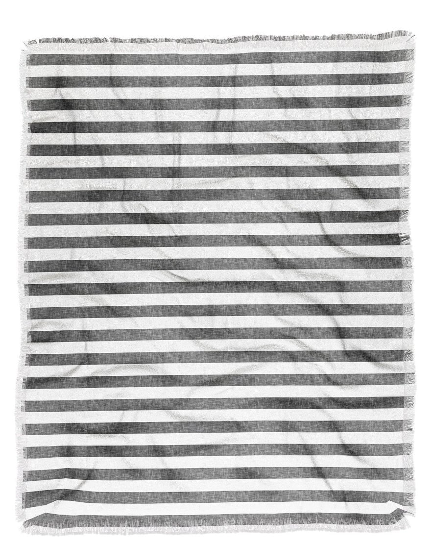STRIPES IN GREY Throw Blanket - Image 0