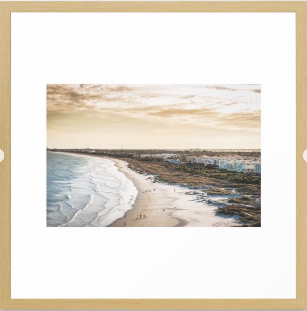 colorful, coastal, airial beach sunset photography, California boho art / print Framed Art Print - Image 0