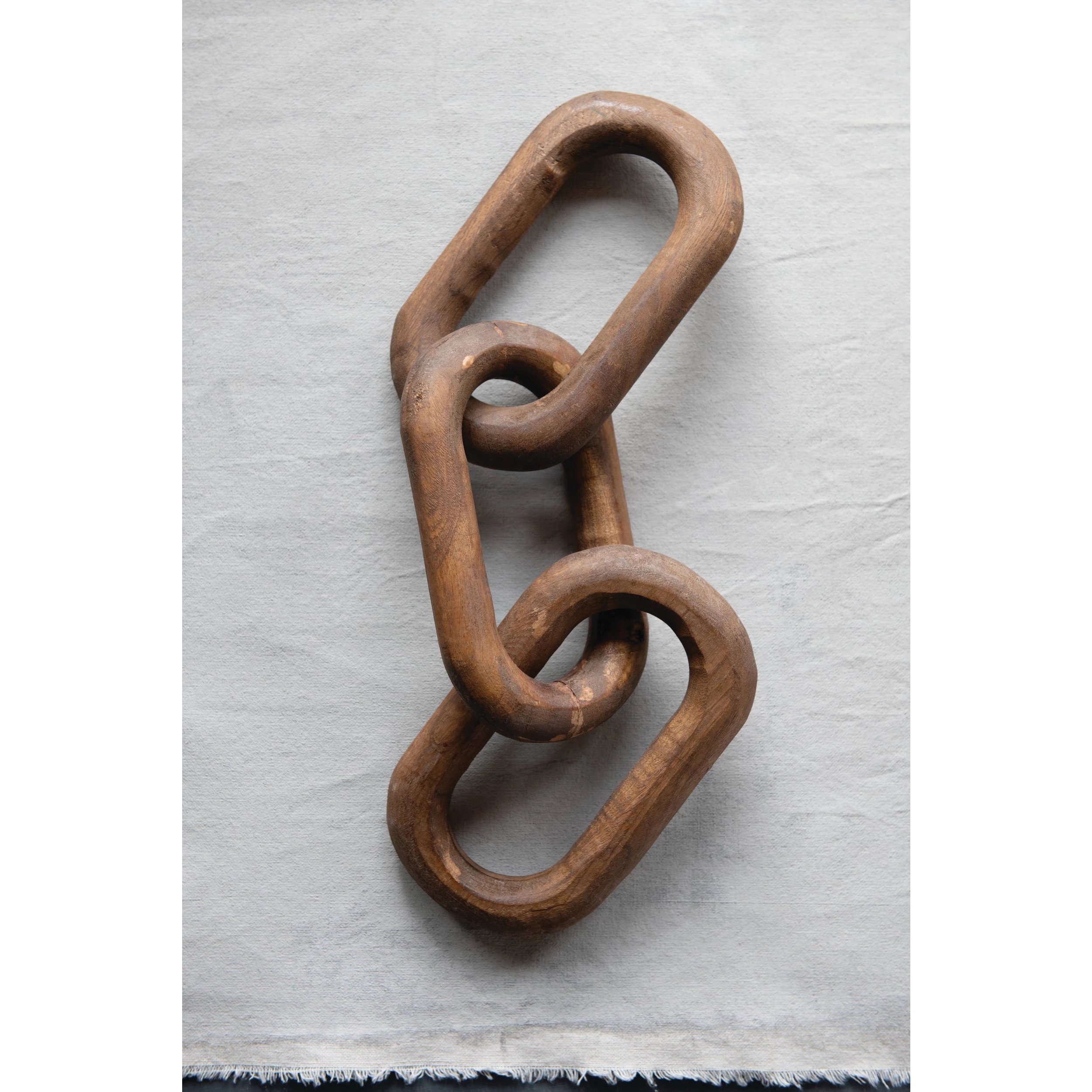 Reclaimed Wood 3-Link Chain Decor - Image 2