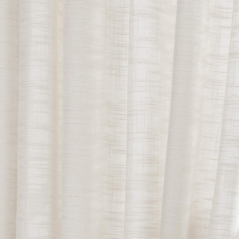 Linen Semi-Sheer Grommet Single Curtain Panel - Image 3