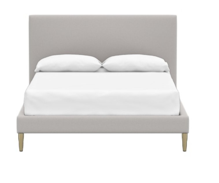 Ellery Upholstered Bed, Queen, light gray bushed crossweave - Image 1