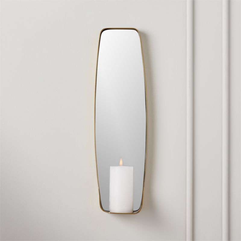 Fling Mirrored Pillar Candle Wall Sconce - Image 1