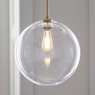 Sculptural Glass Shade, Large Globe, Clear - Image 0