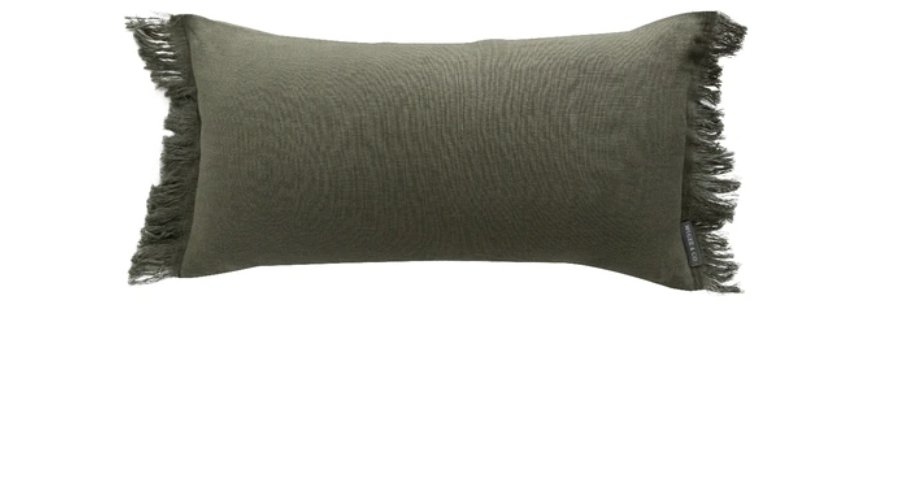 Hazelton Pine Fringed Pillow Cover, 24" x 12" - Image 0
