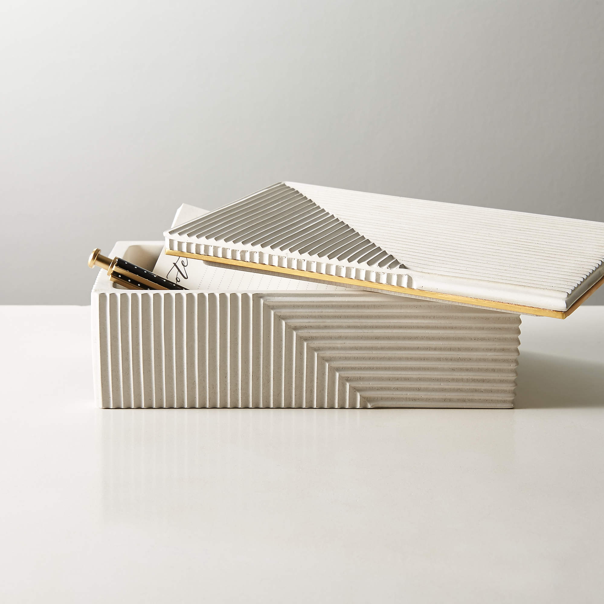 Chelsea Concrete Box, White, Small - Image 1