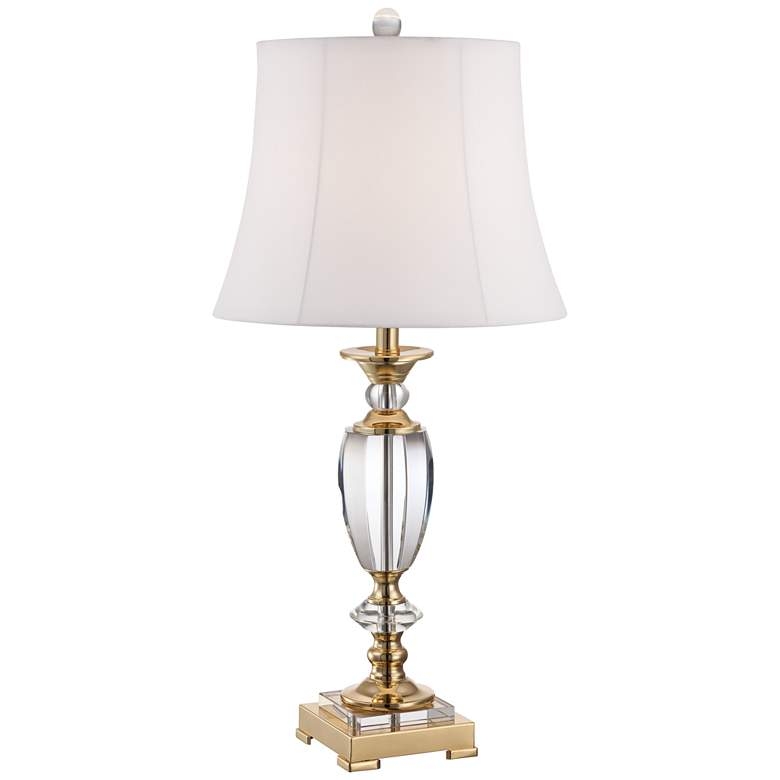 Vienna Full Spectrum Crystal and Brass Lamp with Table Top Dimmer - Style # 89K60 - Image 2