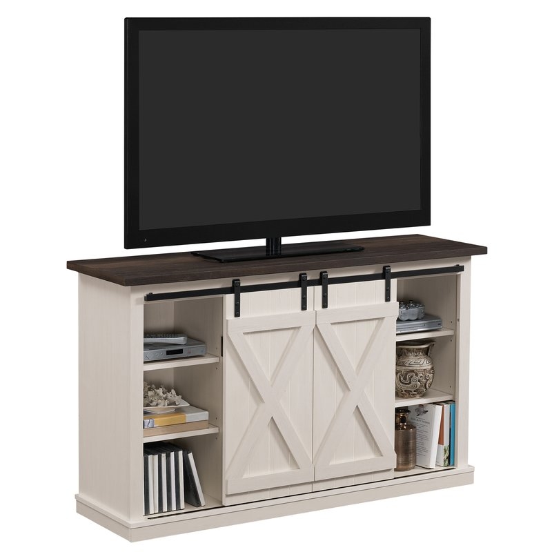 Loon Peak Bluestone TV Stand for TVs up to 60" - Off-White/Expresso - Image 3