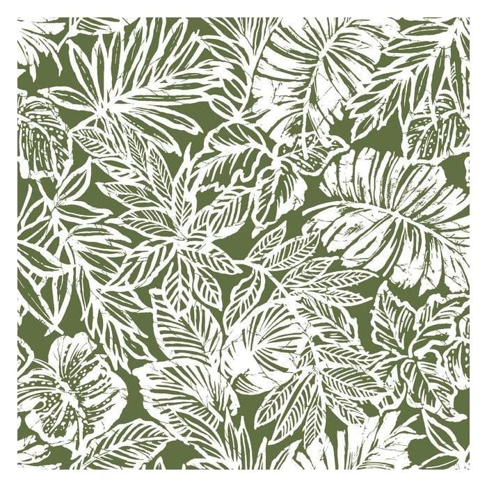 Batik Tropical Leaf Peel and Stick Wallpaper - Image 0