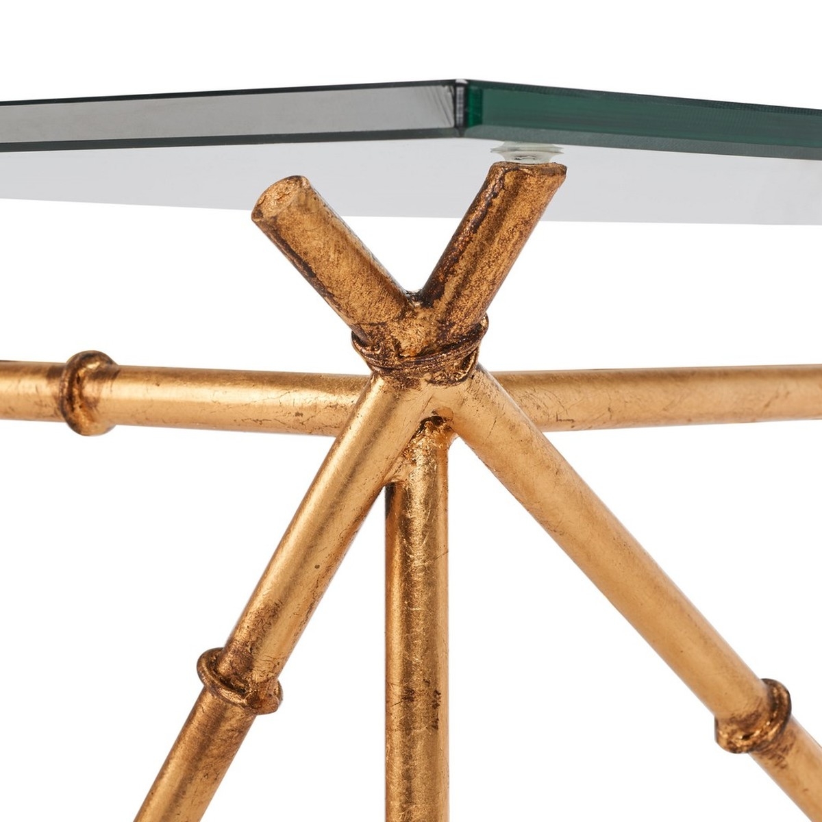 Mark Crisscrossed Accent Table - Gold/Clear - Safavieh - Image 7