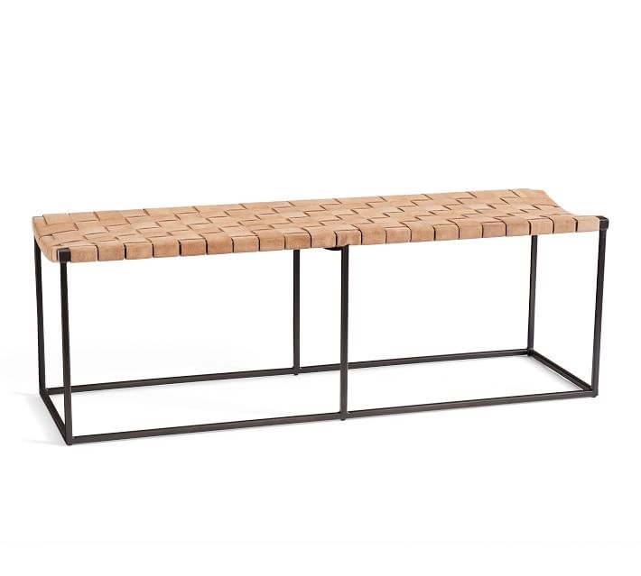 Woven Leather Bench - Image 0