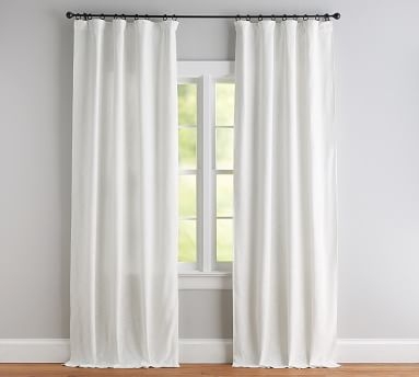 Seaton Textured Cotton Rod Pocket Curtain, 50 x 108", Neutral - Image 1