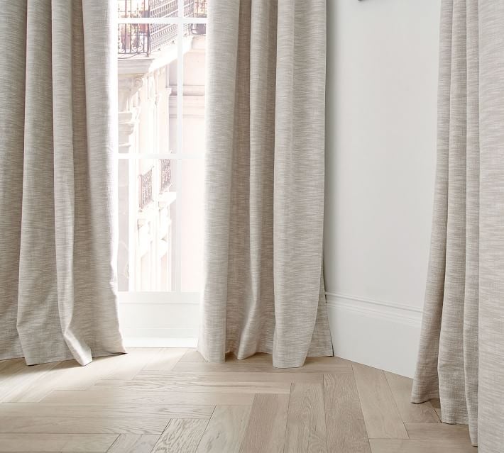 Seaton Textured Cotton Curtain, 50 x 96", Oatmeal - Image 3