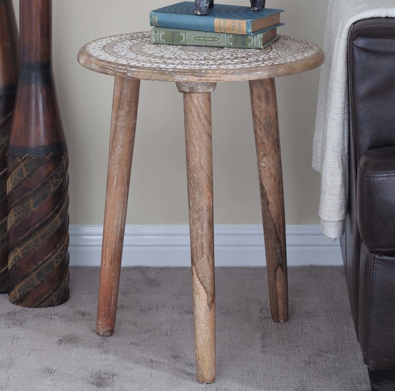 Wood Tripod Round End Table - Image 1
