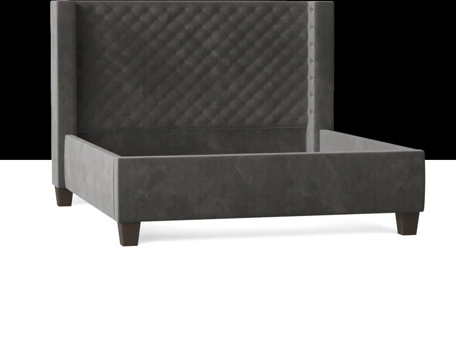 My Chic Nest Bren Upholstered Standard Bed Body Fabric: Bella Black, Leg Color: Silver, Size: King - Image 0