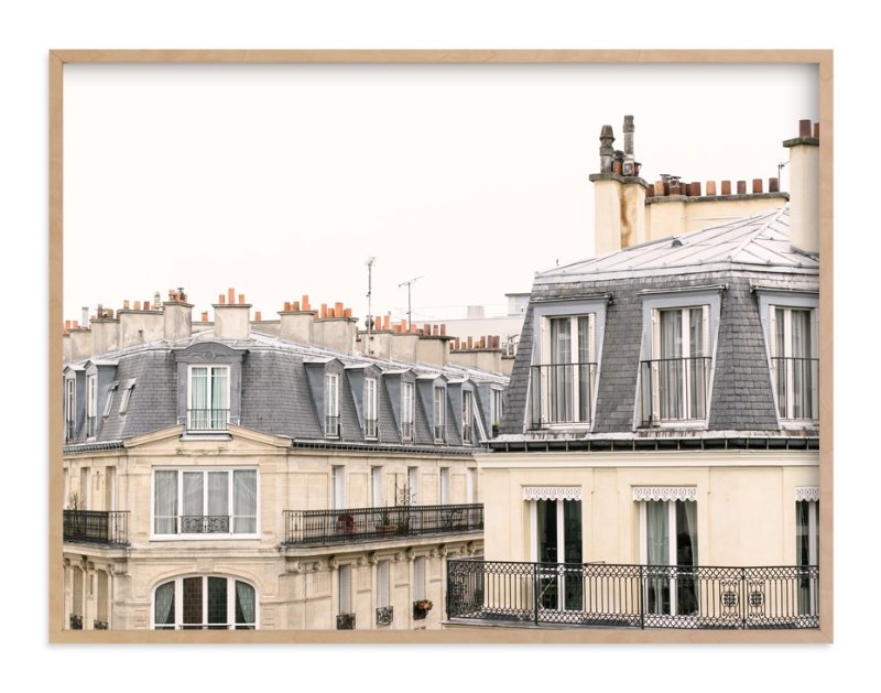 Parisian Windows - 40x30 - Natural Wood Frame - Image 0