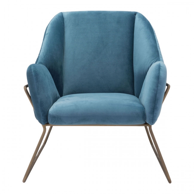 Stanza Arm Chair Blue Velvet - Image 2