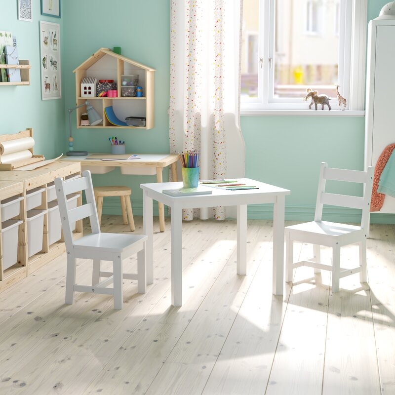 Regni Kids Rectangular Play Table and Chair Set - Image 0