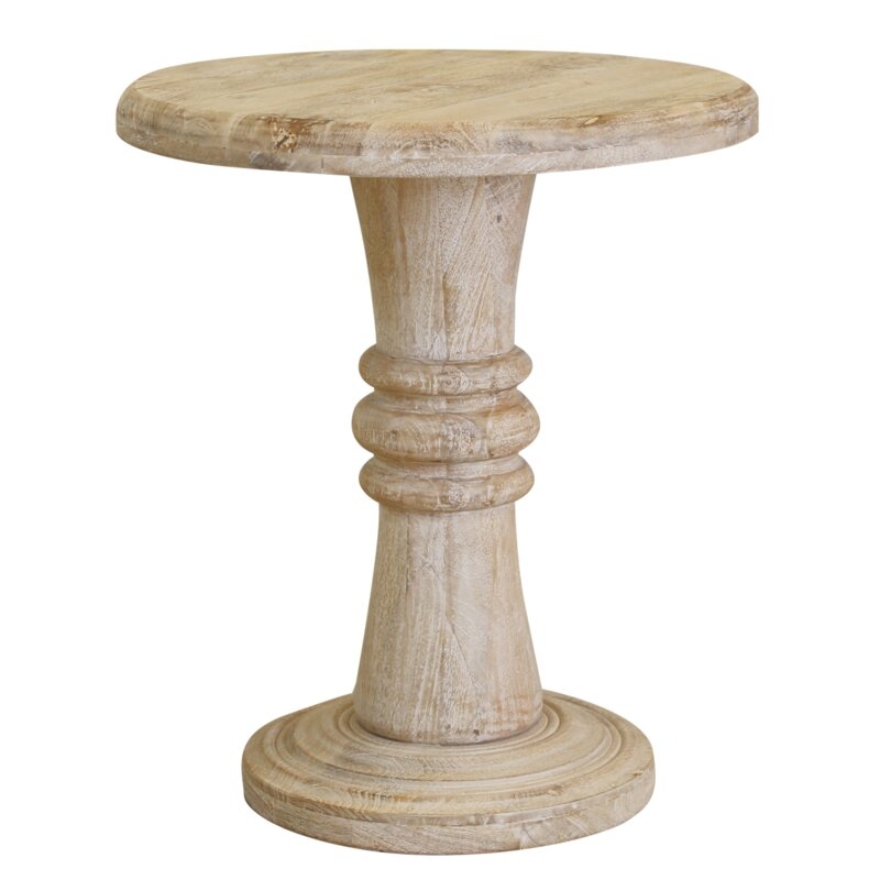 Ottis Solid Wood Pedestal End Table - Image 1