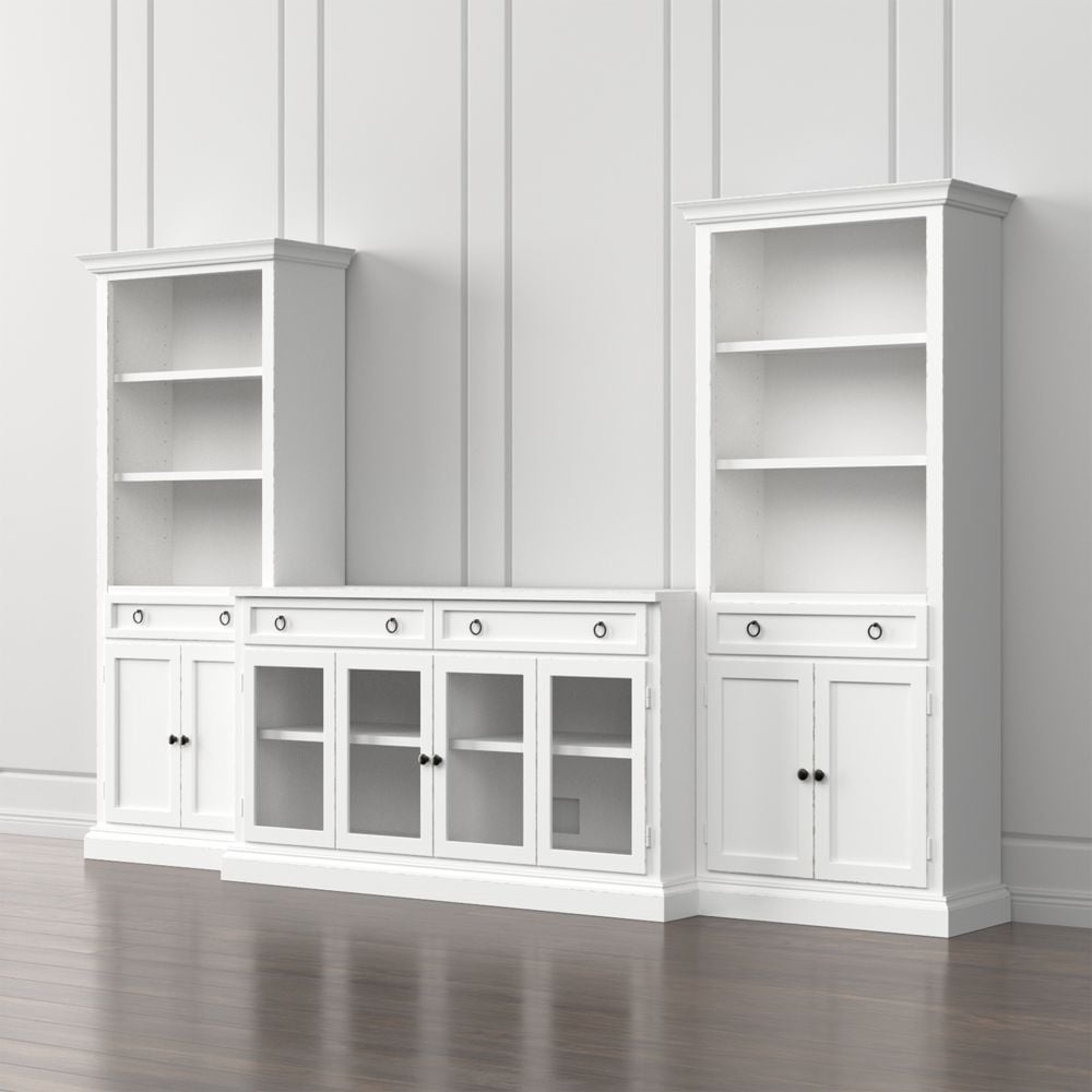 Cameo 3-Piece Modular White Glass Door Media Entertainment Center RESTOCK in mid August, 2025. - Image 0