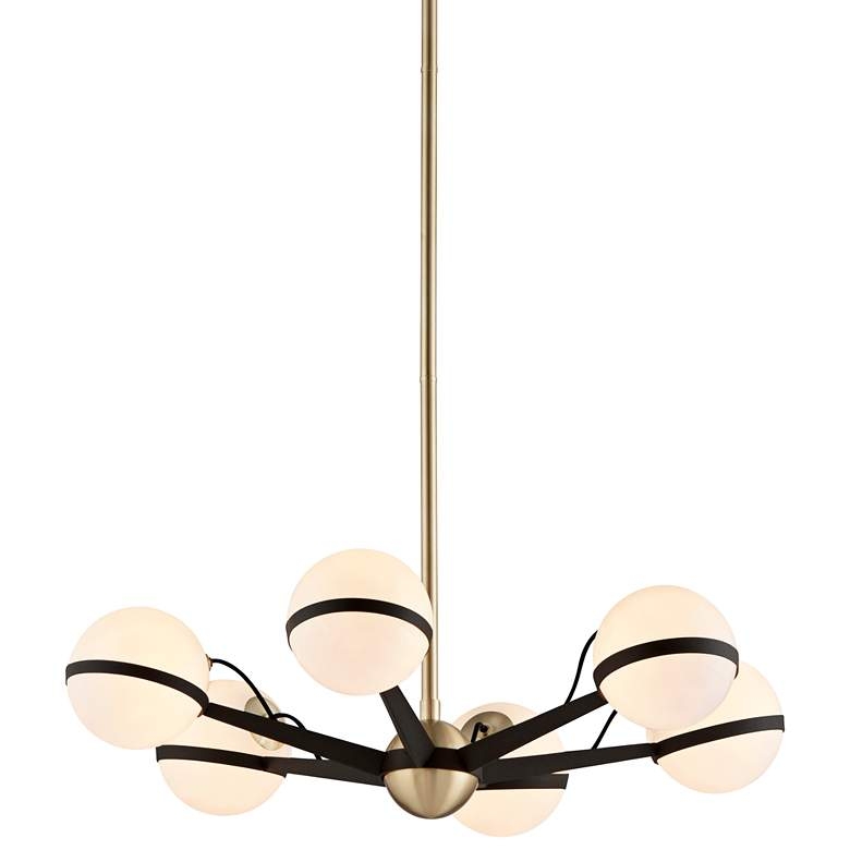 Ace 27 3/4"W Textured Bronze and Brushed Brass Chandelier - Style # 9R644 - Image 1