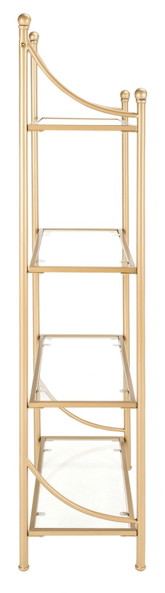 Diana 4 Tier Etagere - Gold Liquid/Tempered Glass - Arlo Home - Image 2