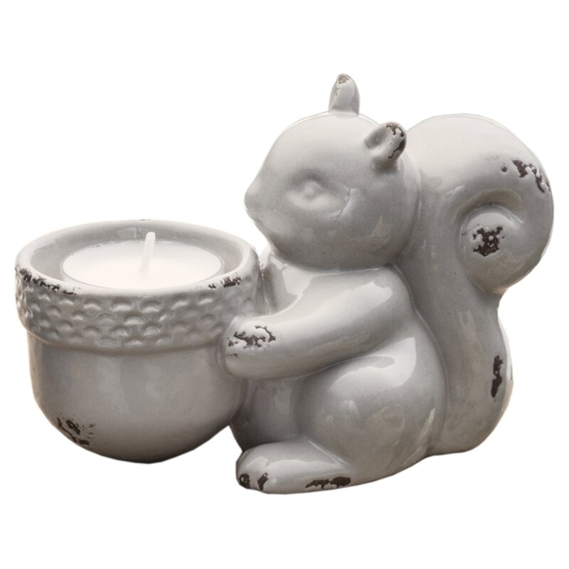 Squirrel Small Ceramic Tealight Holder - Image 0