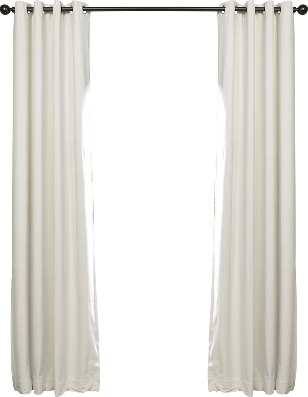 Sharpe Solid Blackout Grommet Single Curtain Panel, Off-White, 84" L - Image 0