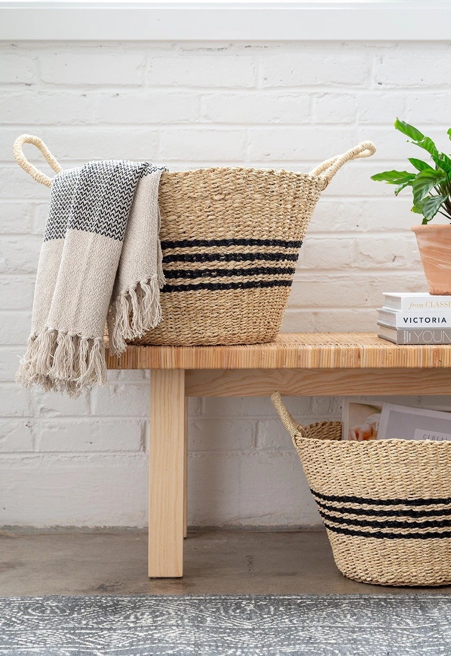Discontinued - Chatham Striped Baskets, Set of 2 - Image 1