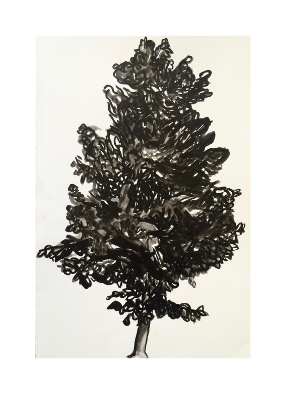 Summer Tree - 8x11" - thin black wood framed with mat - Image 1