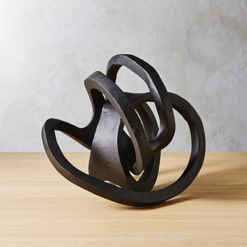 Infinity Black Knot Sculpture - 9"H - Image 0
