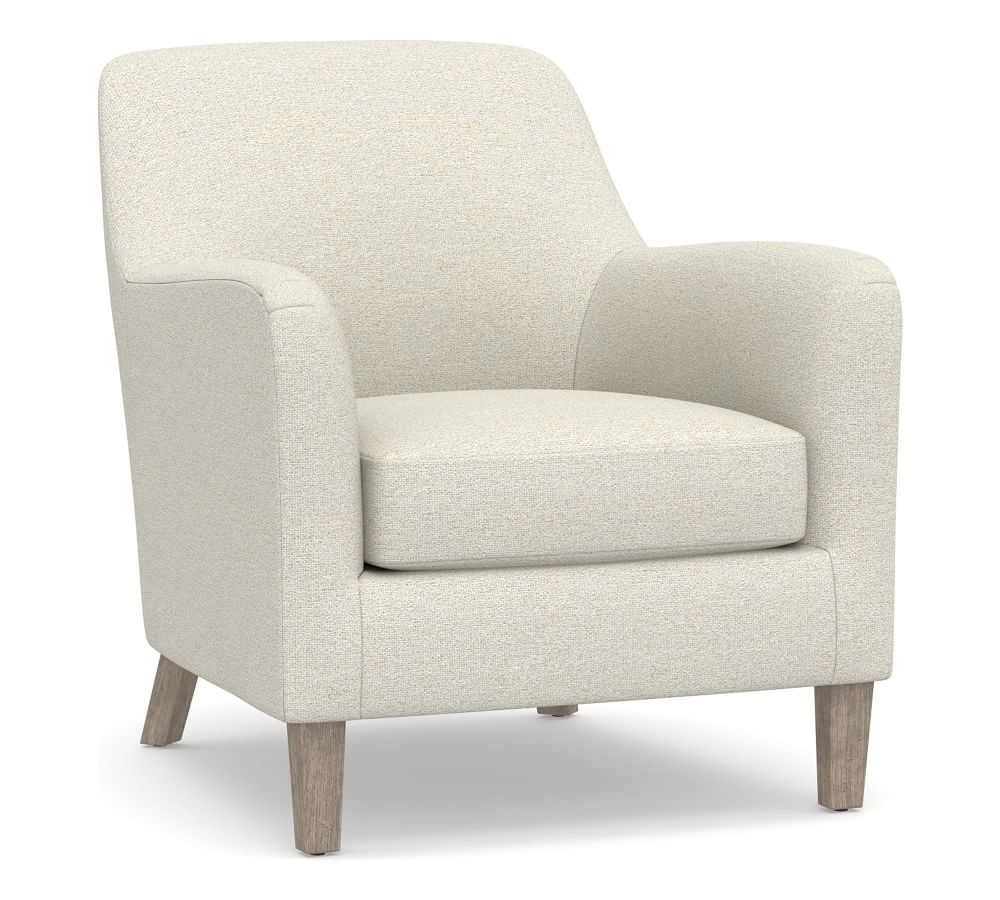 SoMa Burton Upholstered Armchair, Polyester Wrapped Cushions, Performance Boucle Oatmeal - Image 0