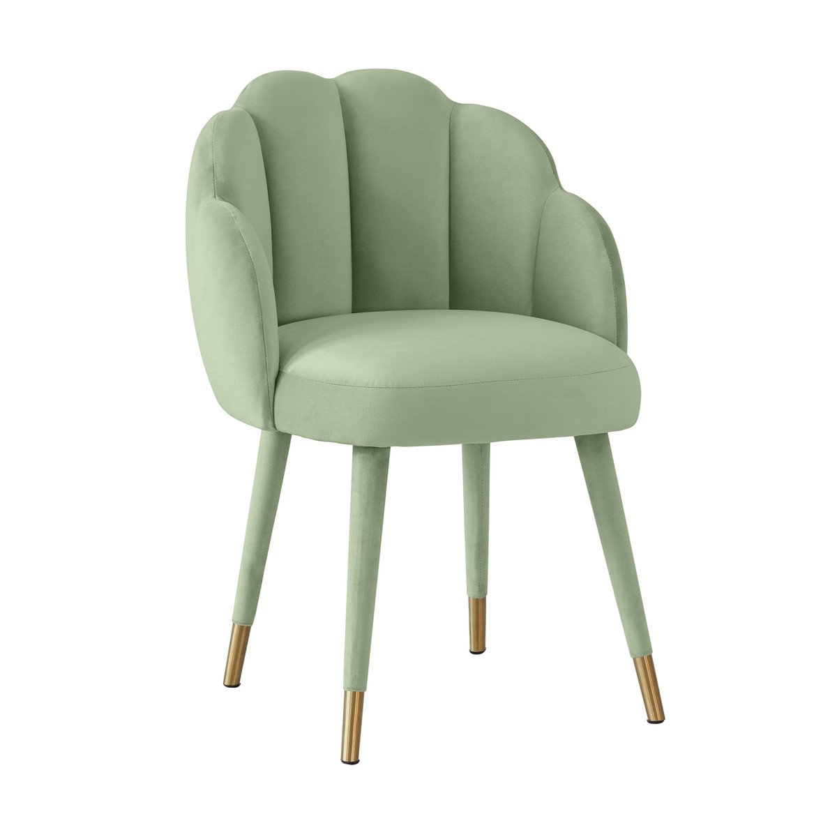 Gardenia Moss Green Velvet Dining Chair - Image 0