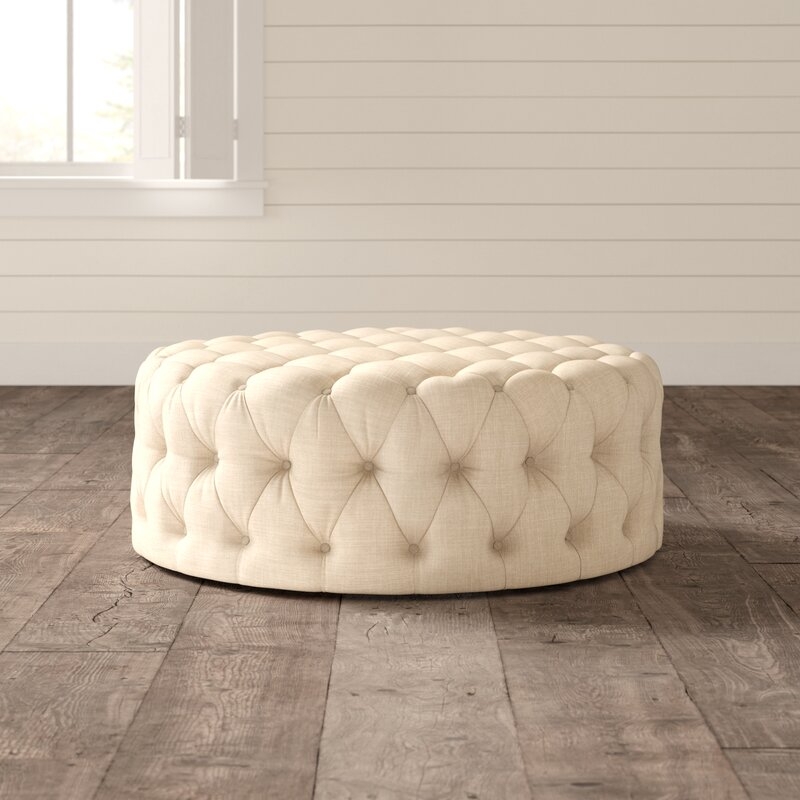 Acklen 41.73" Tufted Round Cocktail Ottoman - Image 0
