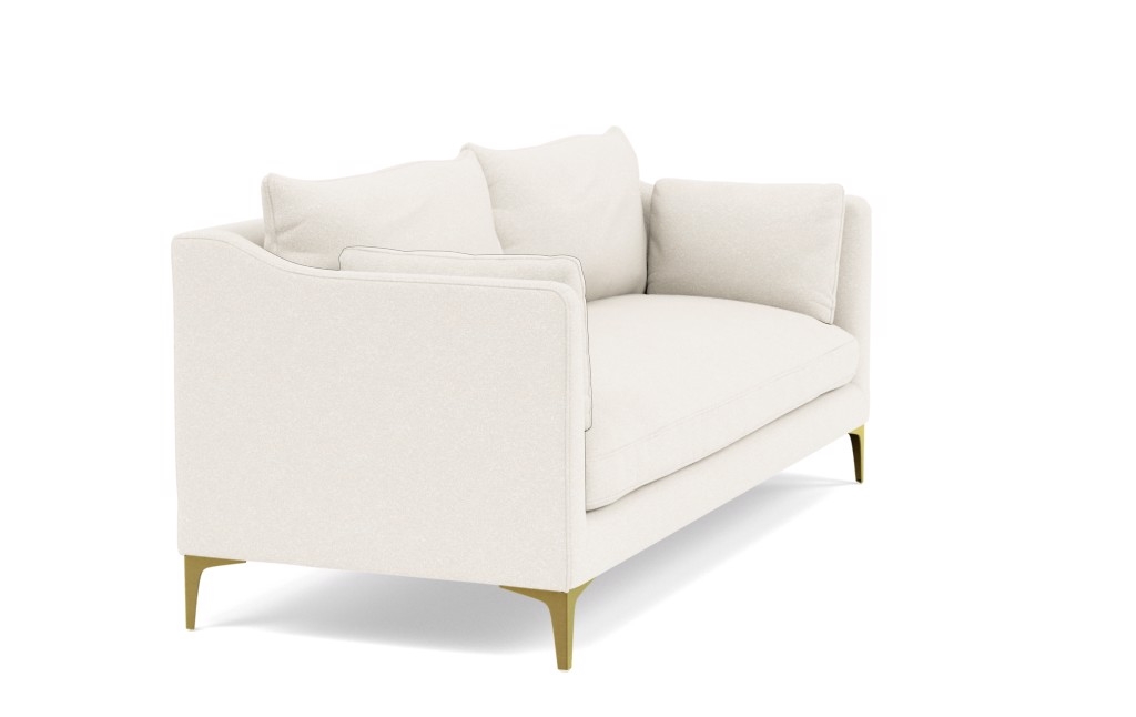 Caitlin by The Everygirl Sofa in Cirrus Fleck with Brass Plated legs w/ down - Image 1